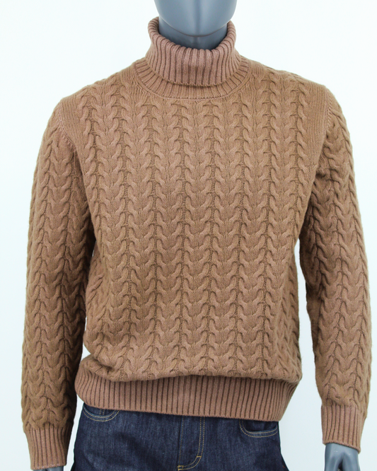 Brown Cableknit Sweater