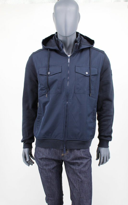 Navy Hooded Outerwear Jacket