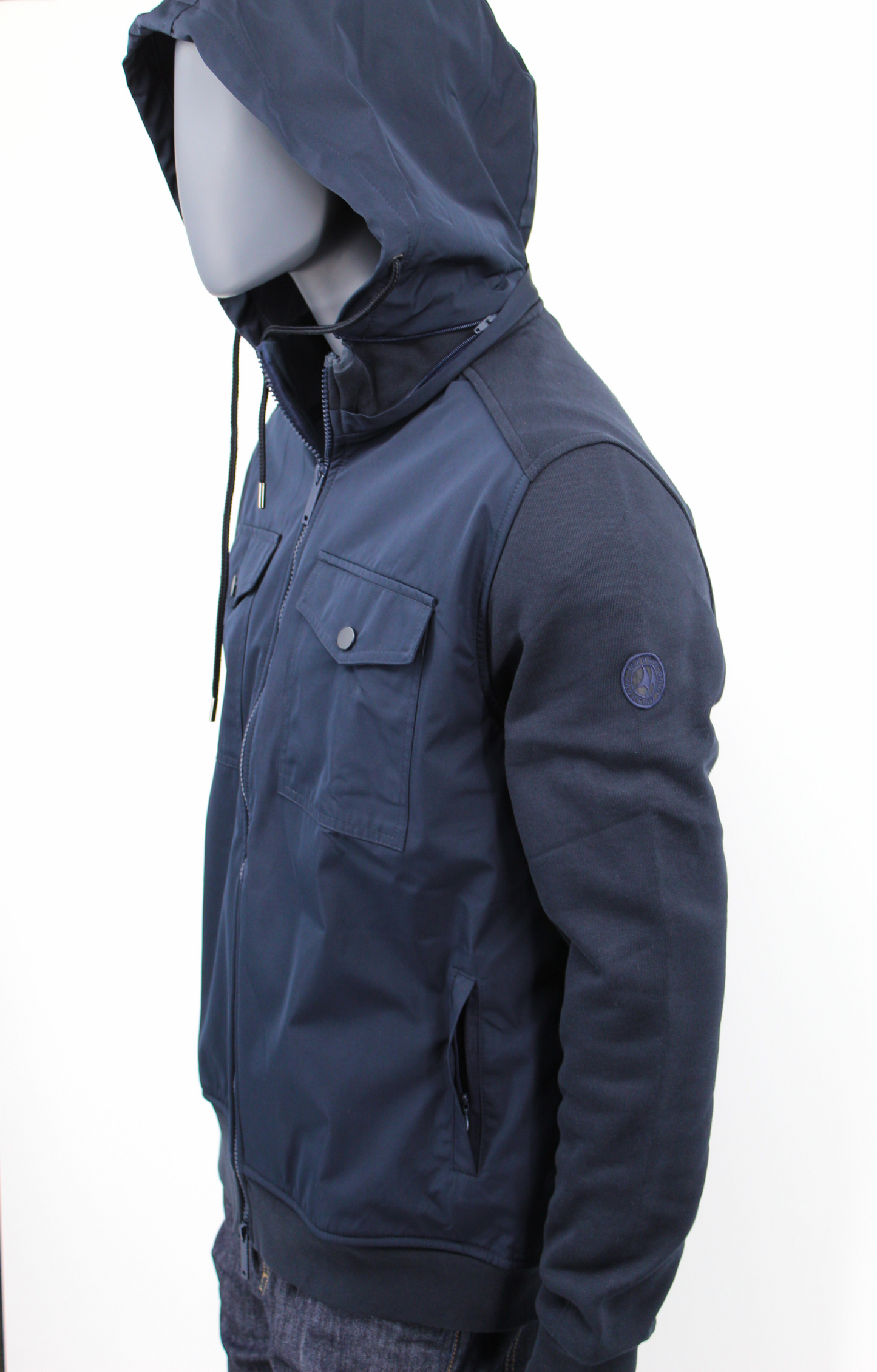 Navy Hooded Outerwear Jacket